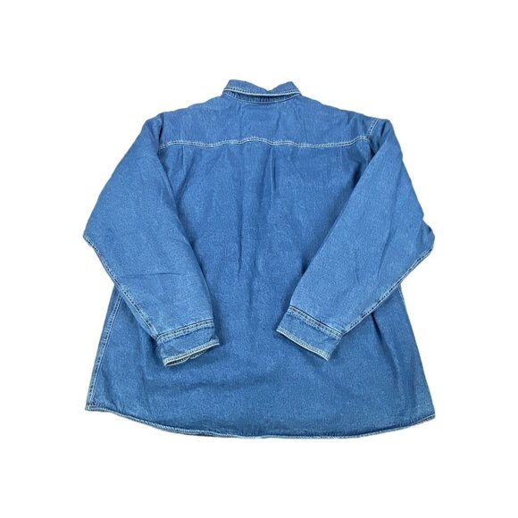 Levi Strauss & Co Shacket Mens 2XL Blue Denim Fleece Lined Workwear Button Up - Picture 3 of 11